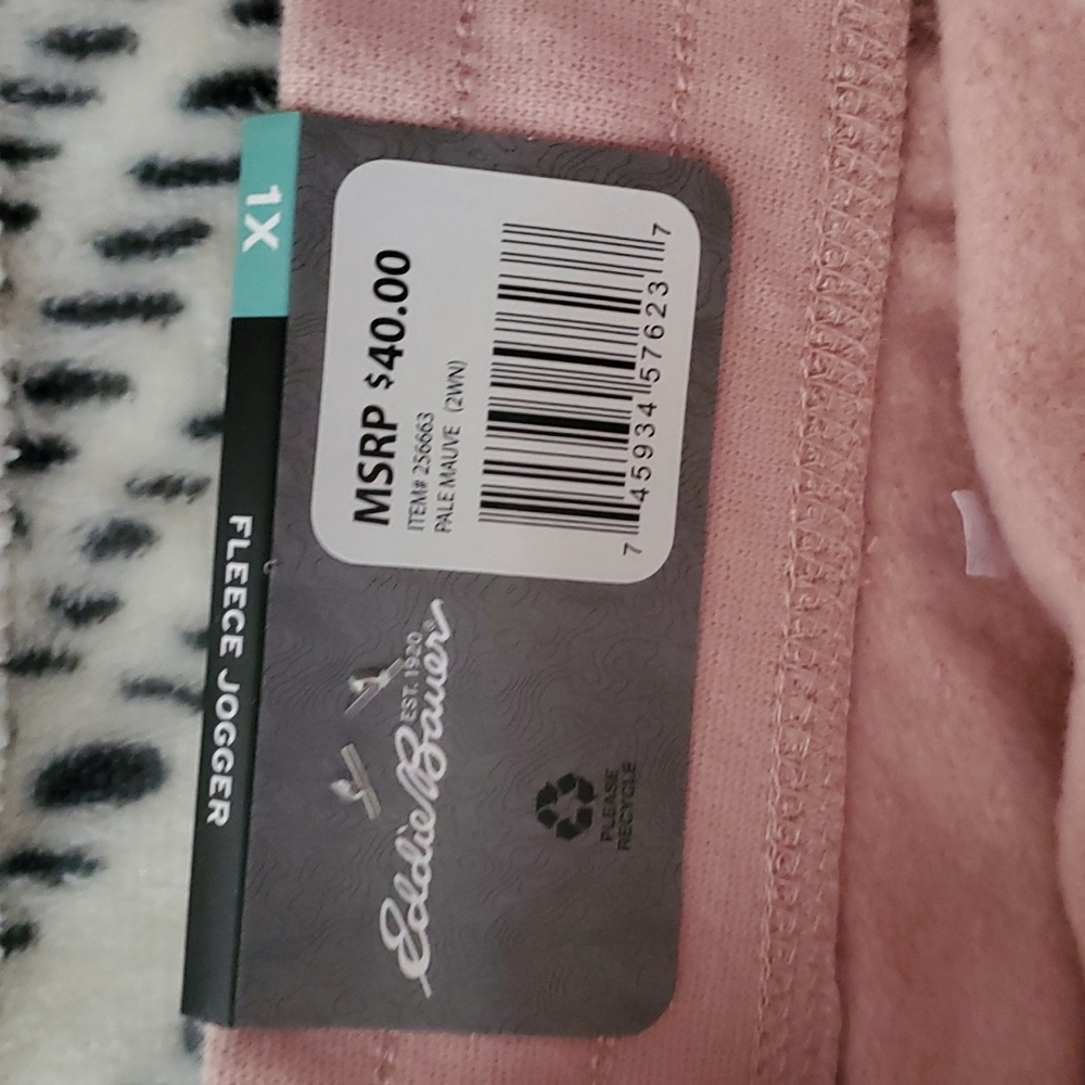 Eddie Bauer Pink Fleece Jogger Woman's Size 1X - Picture 11 of 12
